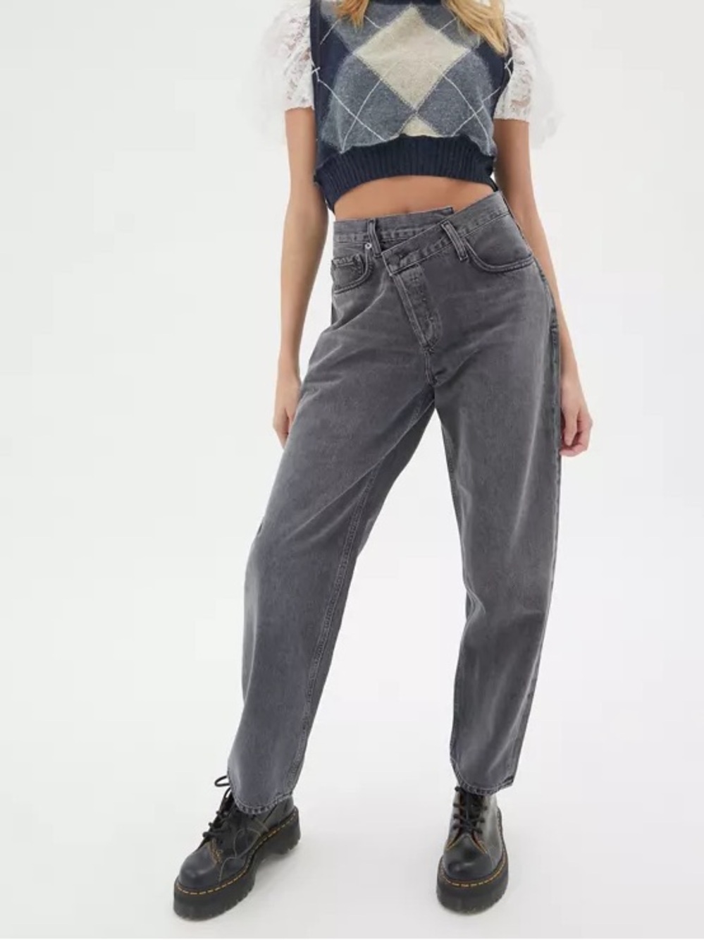 NWT Agolde criss cross jeans straight leg Button fly